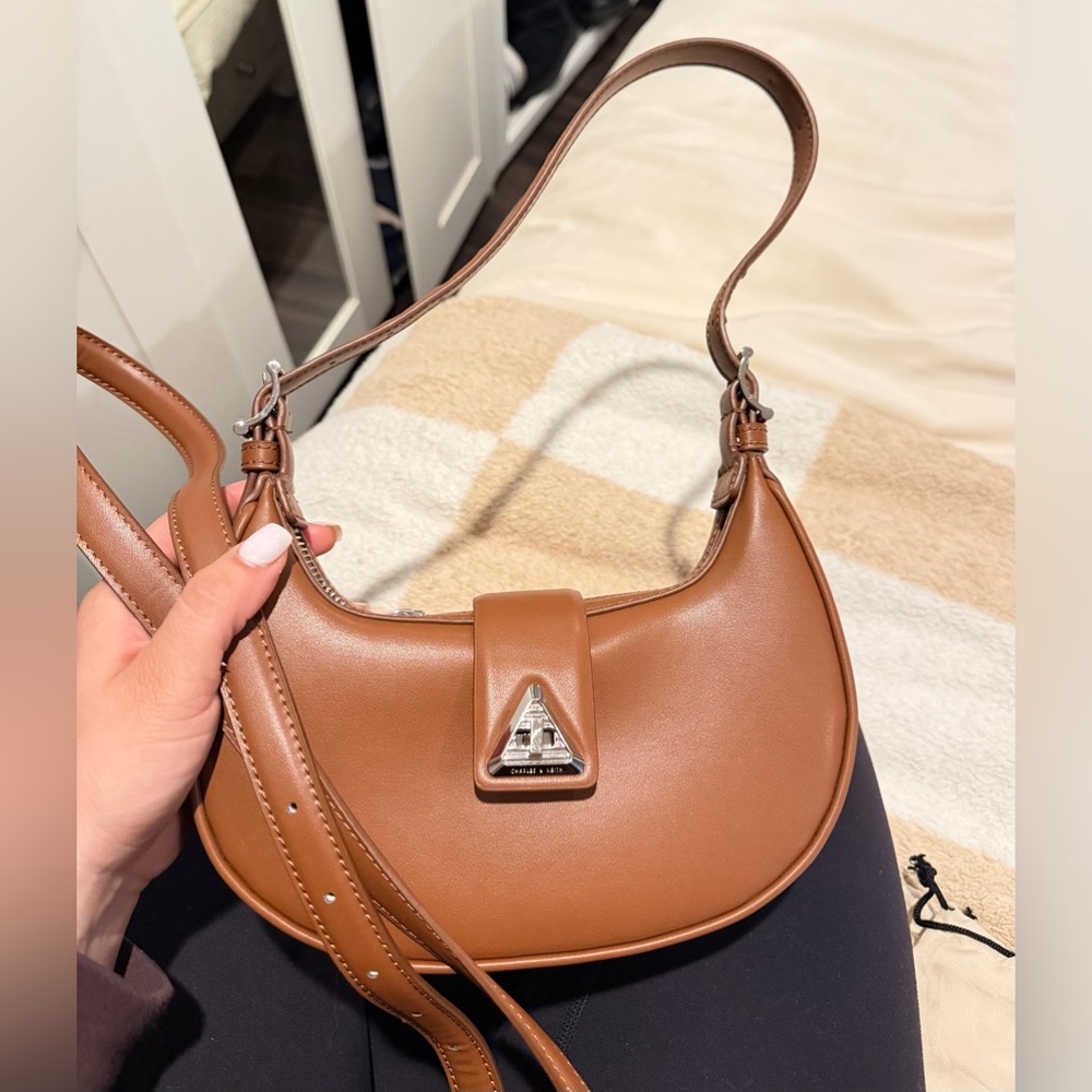Charles and Keith Trice Belted Shoulder Bag - Brown